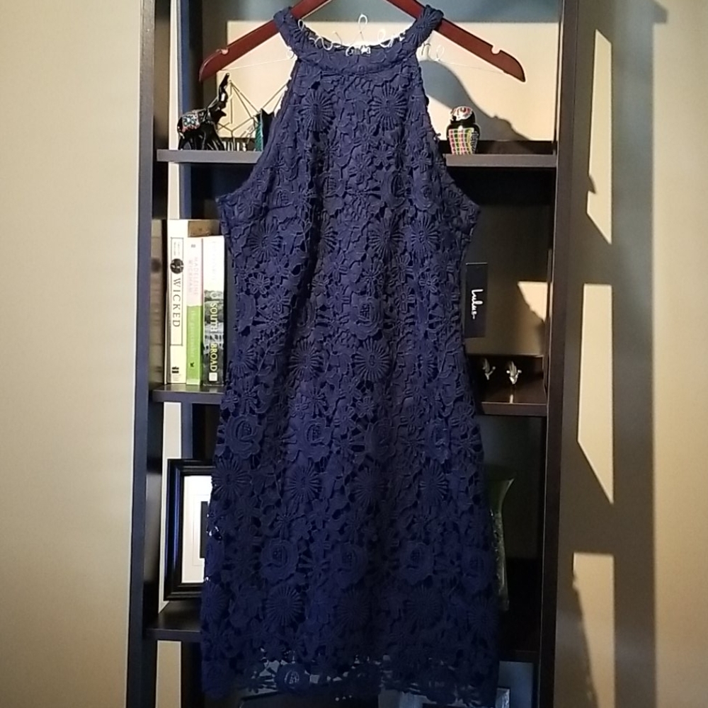 Navy halter dress